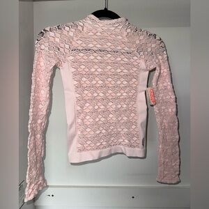 Free People Diamond Lace Mockneck